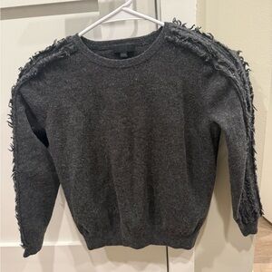 J. Crew Grey Sweater with fringe